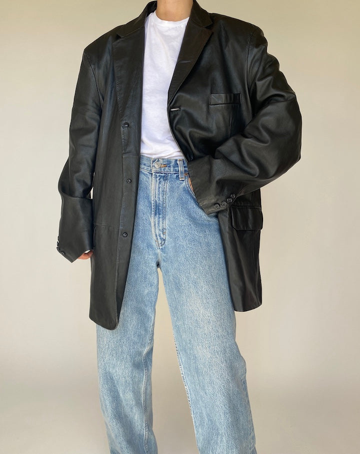 VINTAGE BLACK LEATHER JACKET 1105
