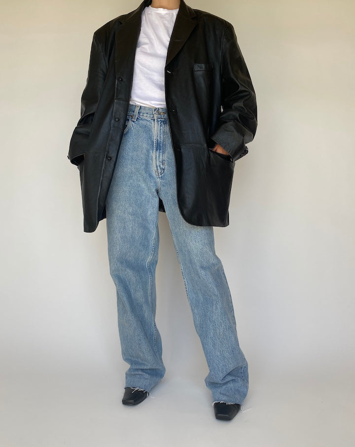 VINTAGE BLACK LEATHER JACKET 1105