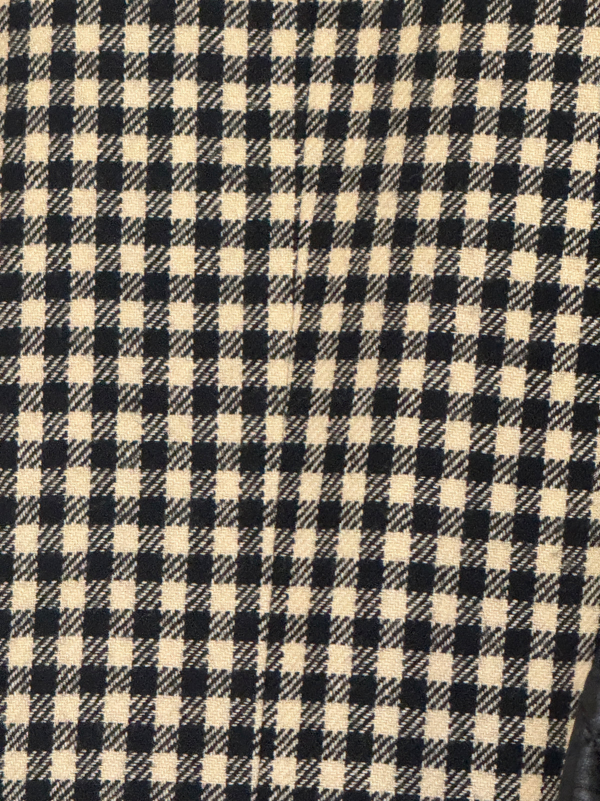 Vintage Checkered Structured Blazer Black Ivory 7528