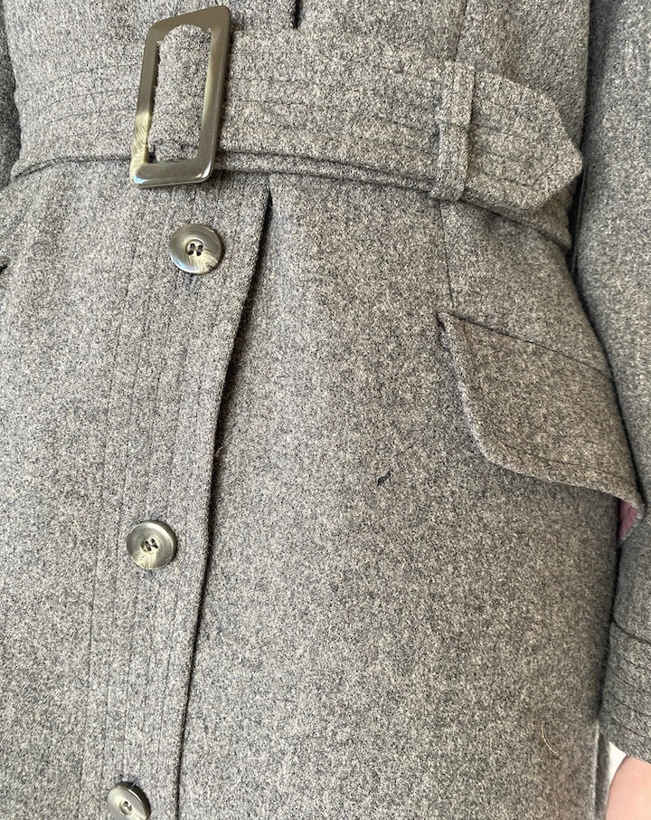 VINTAGE GREY WOOL COAT 4801