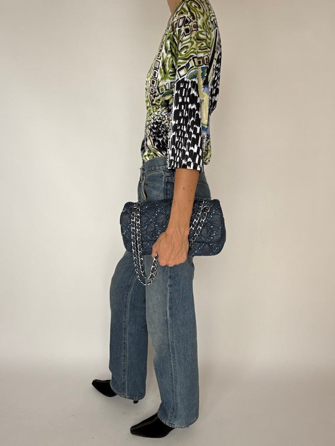 Vintage Green Printed Top 3592