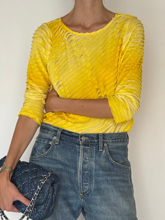 Vintage Textured Yellow Top 3546