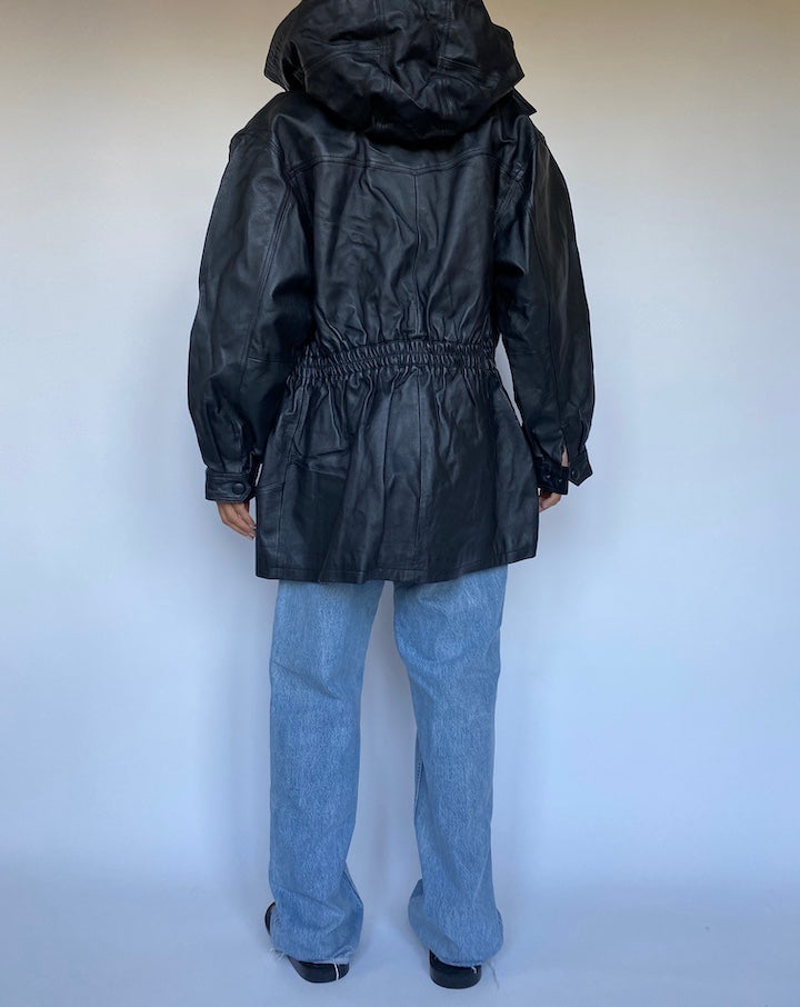 VINTAGE BLACK LEATHER JACKET 3045