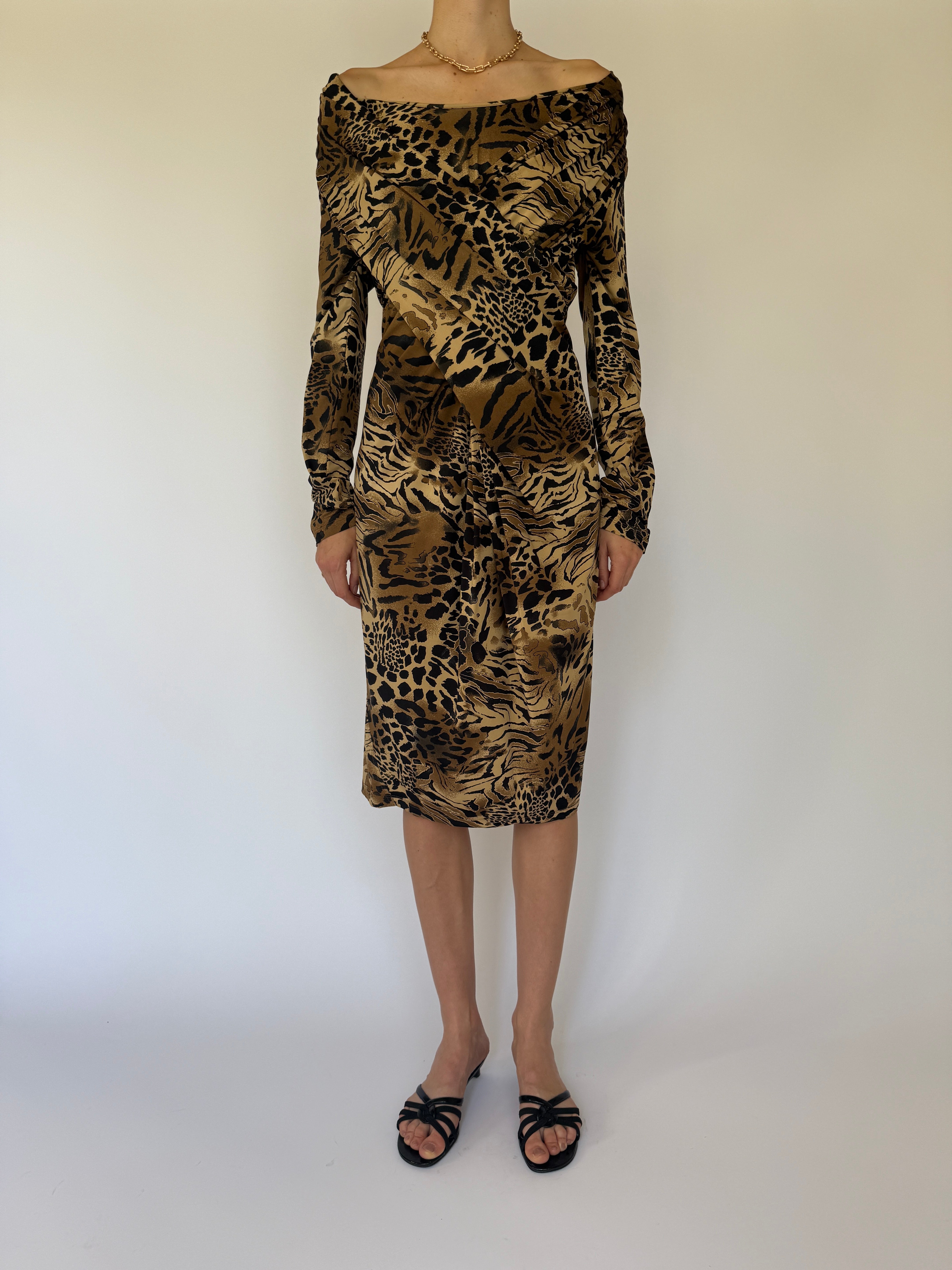 Vintage Animal Print Dress