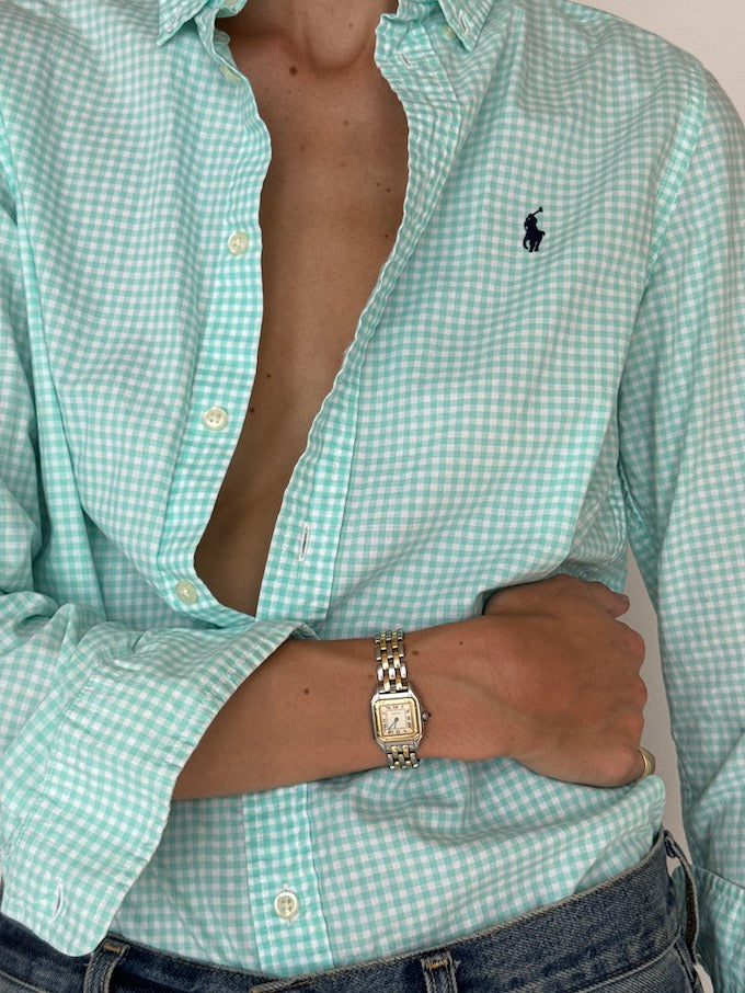 Vintage Checked Ralph Lauren Shirt Blue 3772