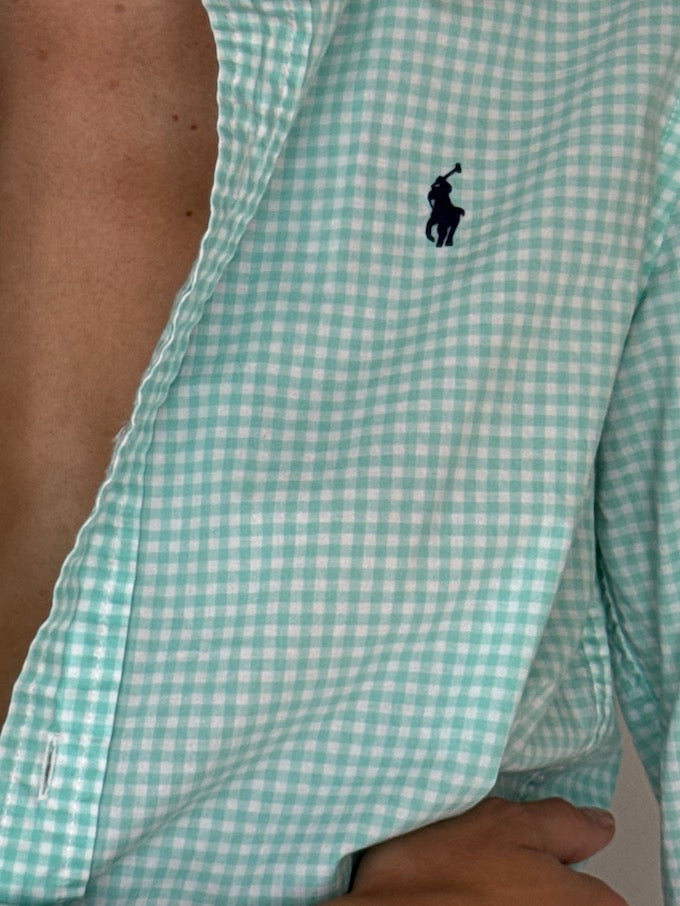 Vintage Checked Ralph Lauren Shirt Blue 3772