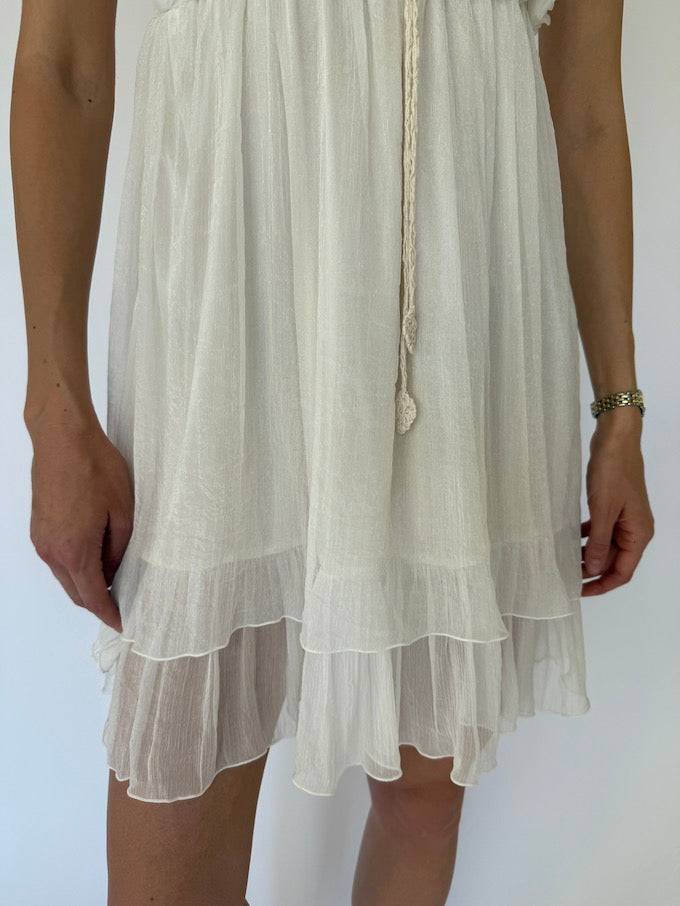Vintage mini dress in cream 6098