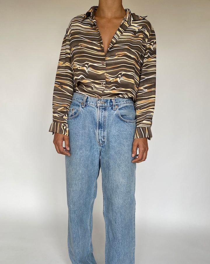 VINTAGE OVERSIZED BUTTON DOWN BLOUSE 1737