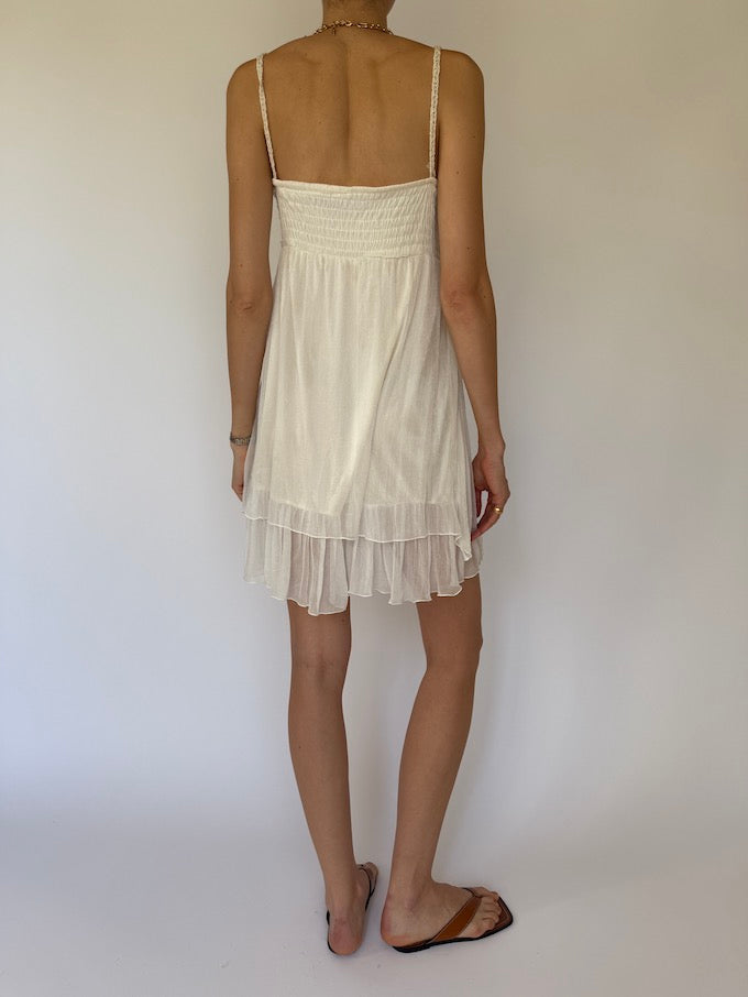 Vintage mini dress in cream 6098
