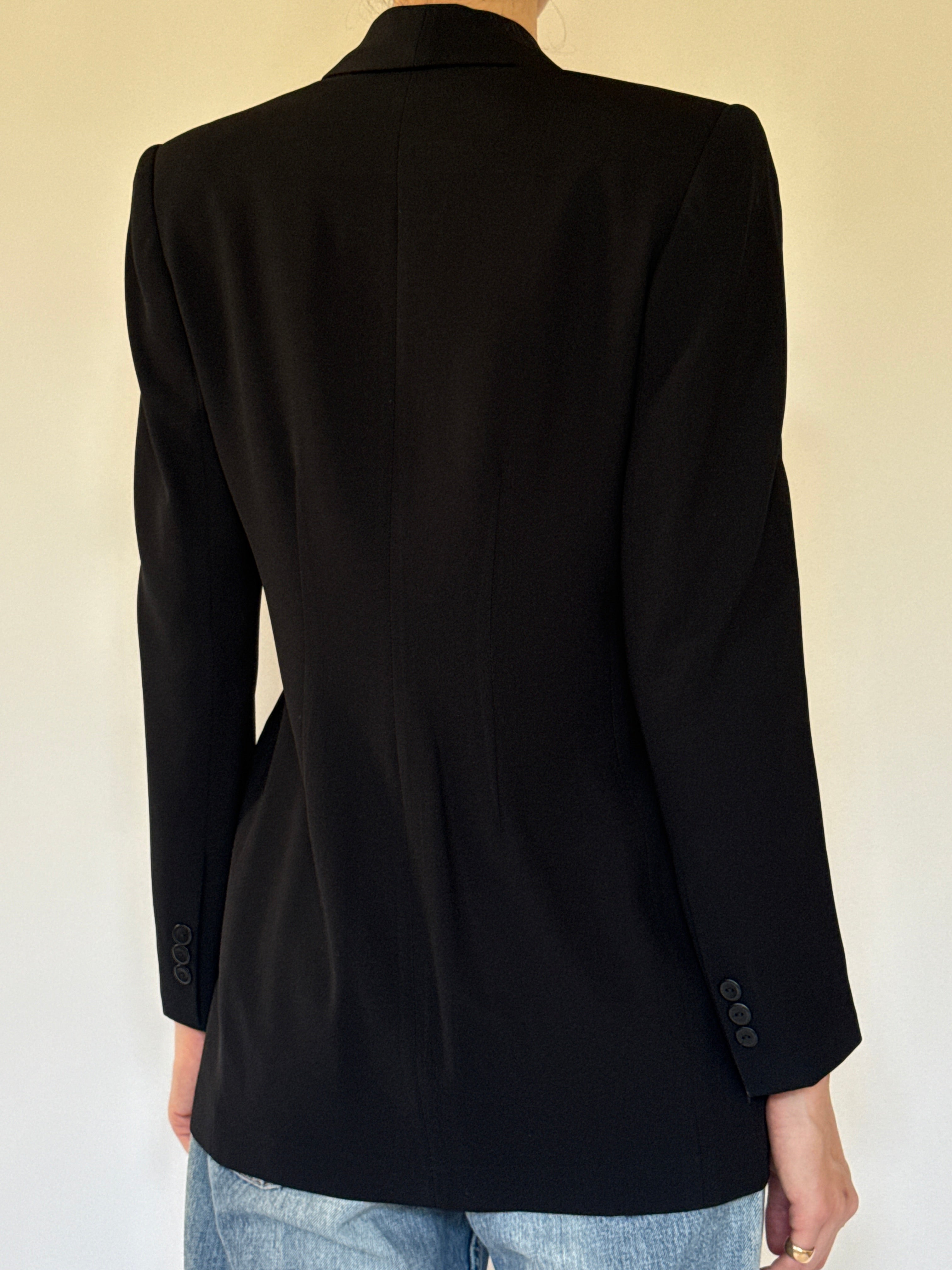 Vintage black blazer back view