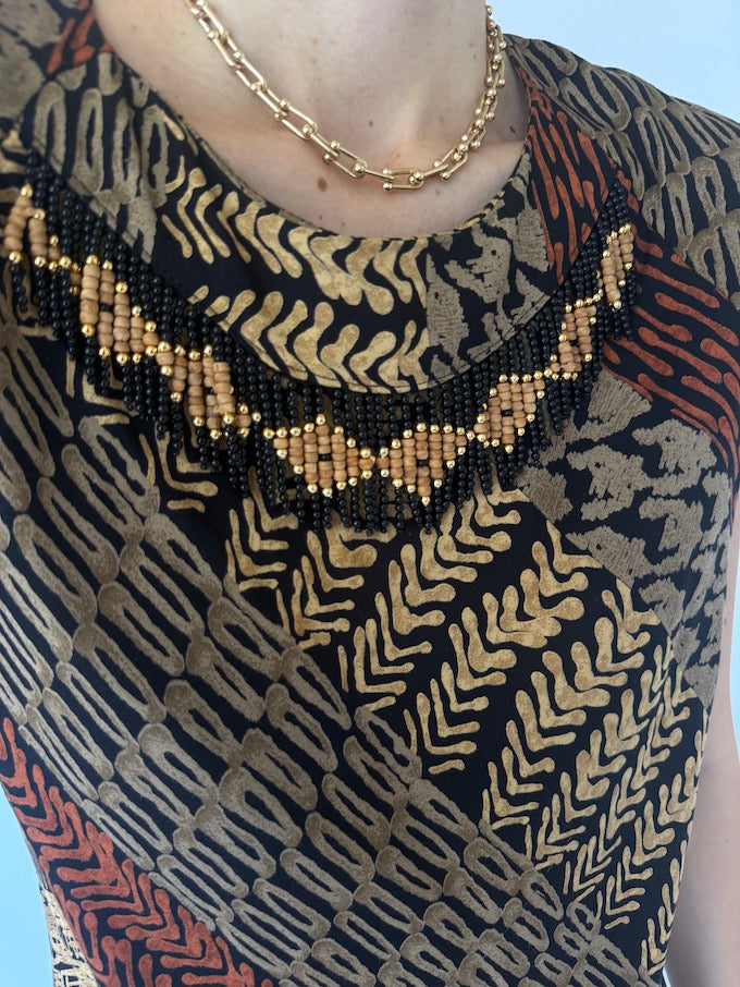 Vintage Tribal-Inspired Mini Dress 6095