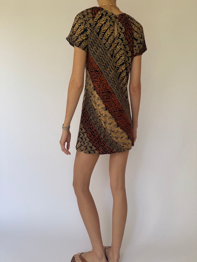 Vintage Tribal-Inspired Mini Dress 6095