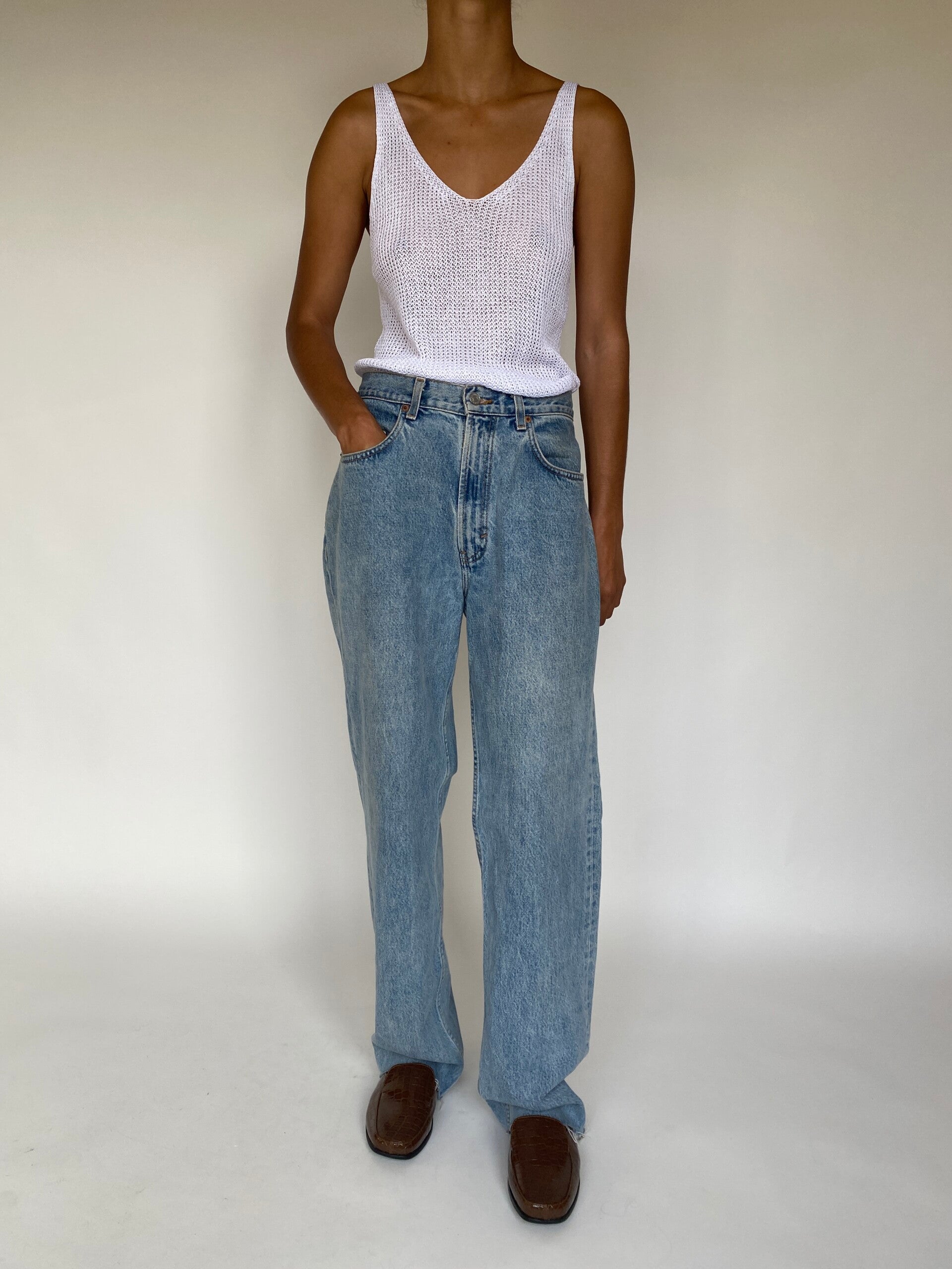 VINTAGE WHITE KNITTED TOP 1738