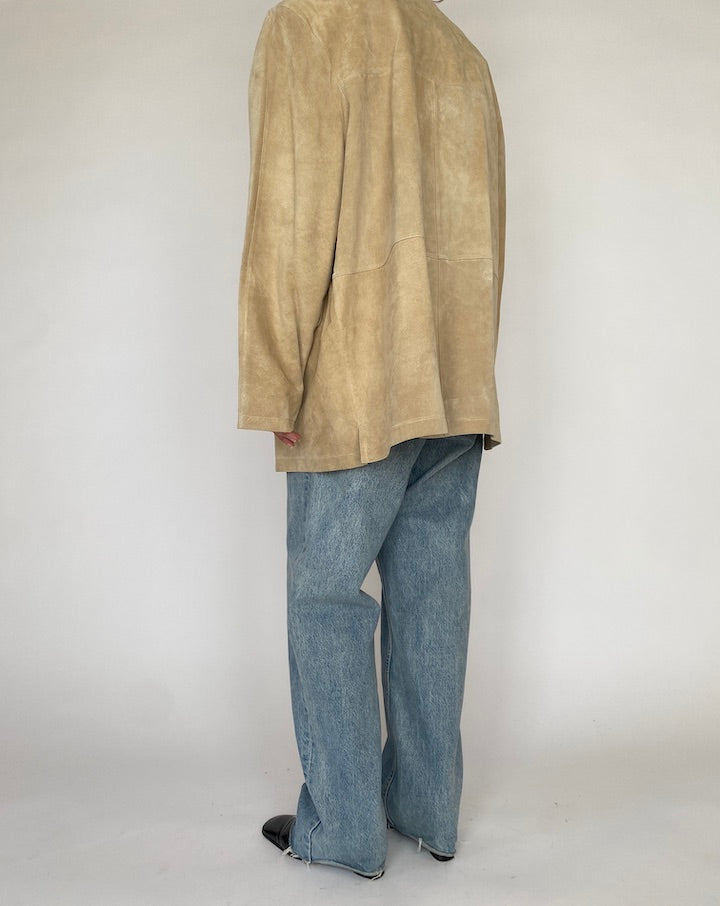 VINTAGE BEIGE SUEDE LEATHER JACKET 4529