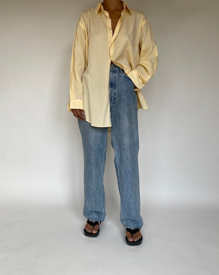 VINTAGE YELLOW RALPH LAUREN BUTTON DOWN SHIRT 1741
