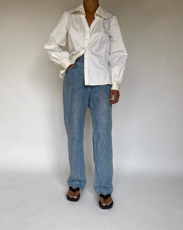 VINTAGE WHITE BUTTON DOWN SHIRT 1742
