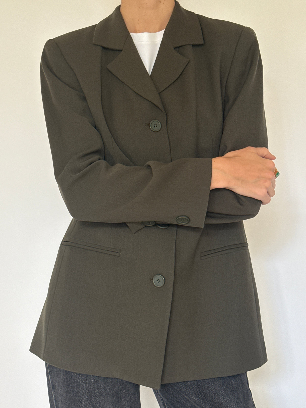 Vintage 100% Wool Blazer Green 8475