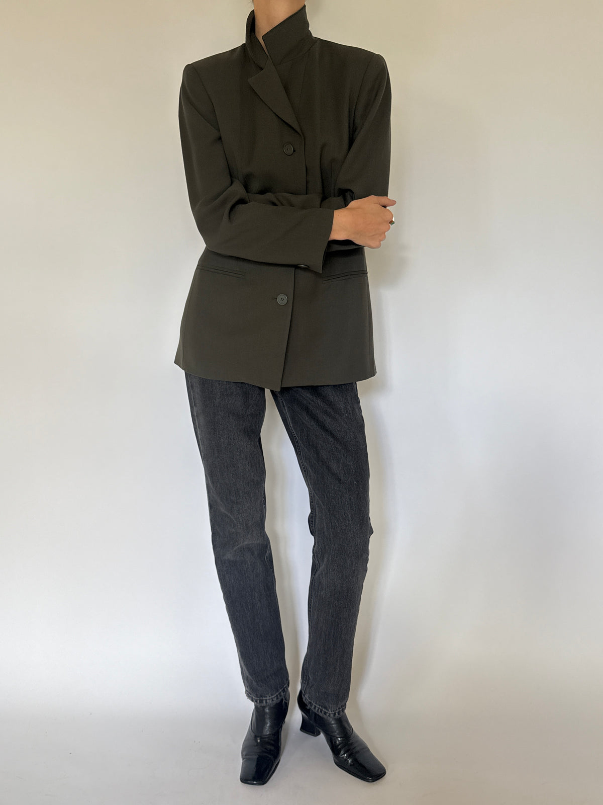 Vintage 100% Wool Blazer Green 8475