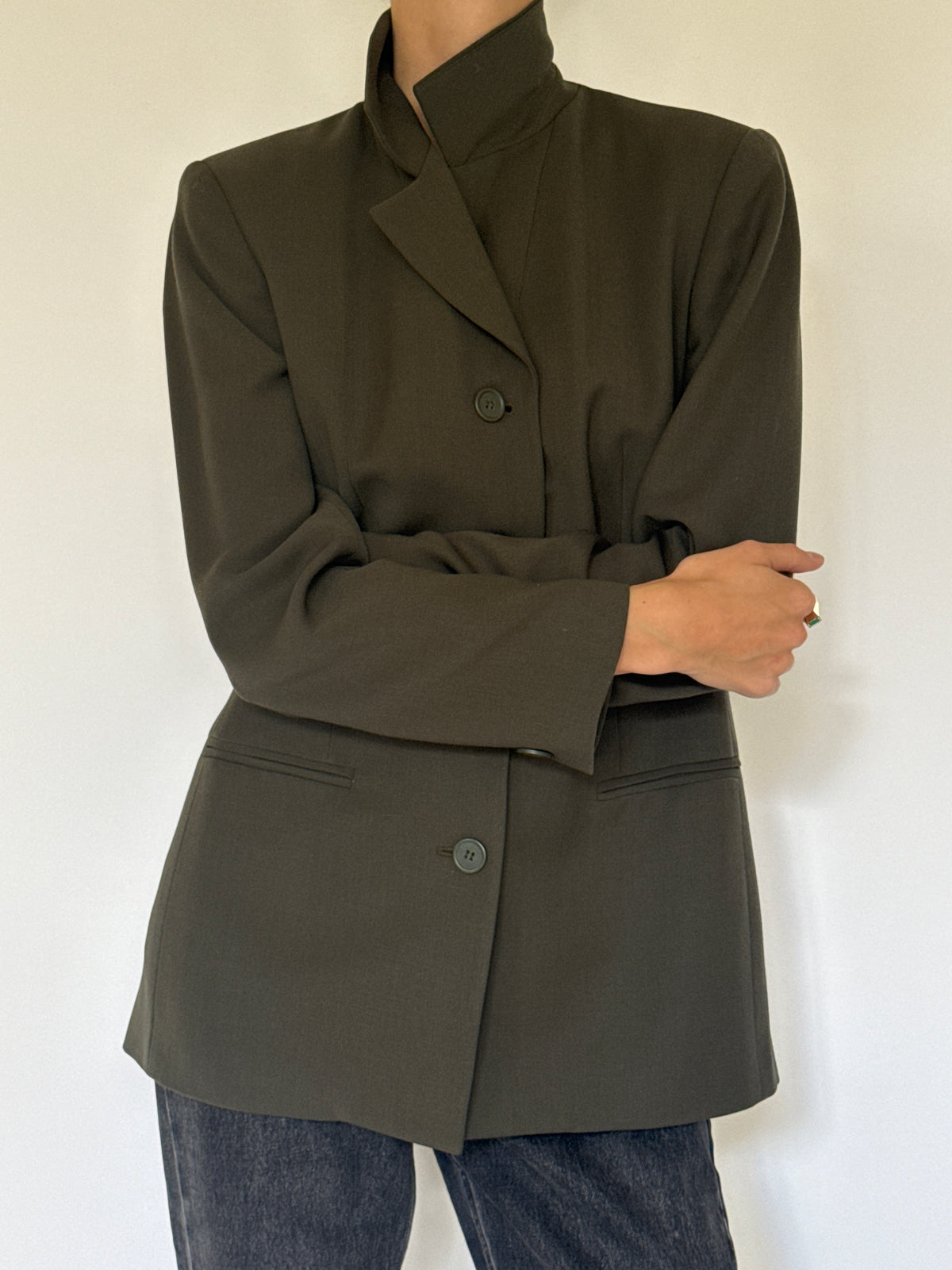 Vintage 100% Wool Blazer Green 8475