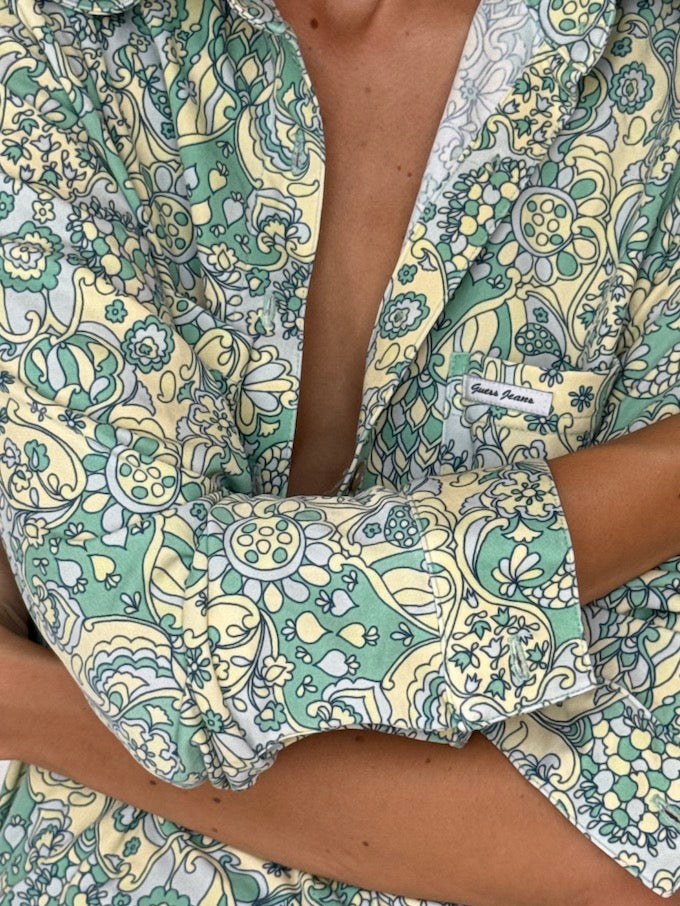 Vintage Long Sleeve Guess Paisley Blouse 5795