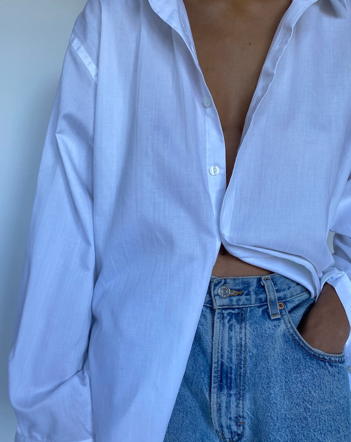 VINTAGE WHITE BUTTON DOWN SHIRT 3055