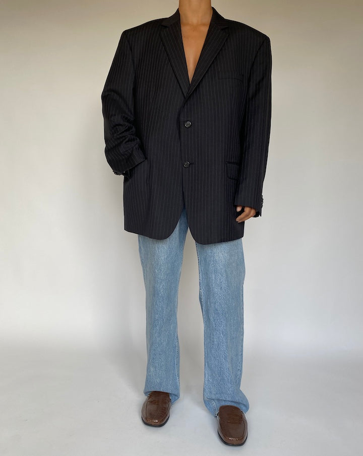 VINTAGE SINGLE BREASTED PINSTRIPED BLAZER 1749