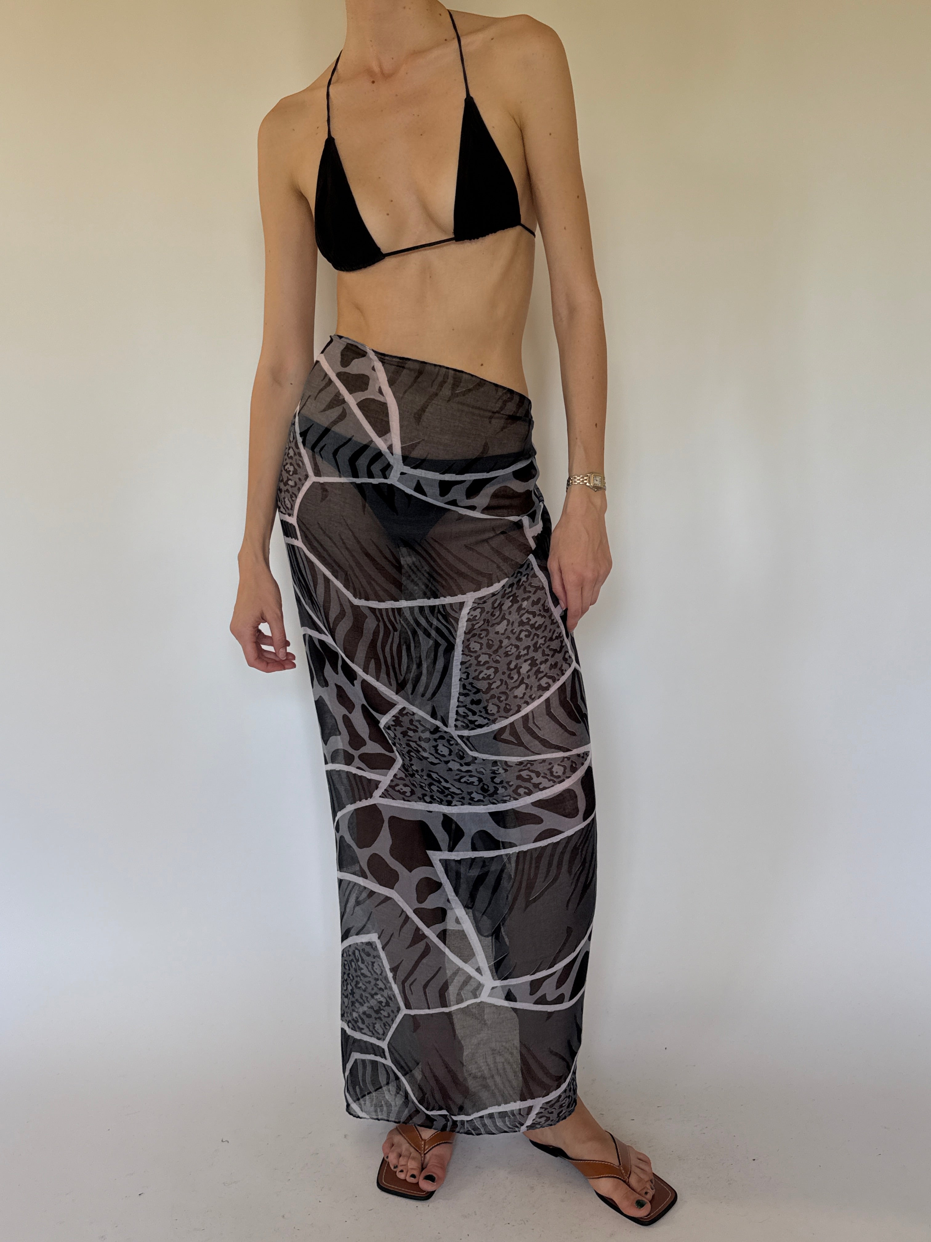 Vintage animal print sarong front view