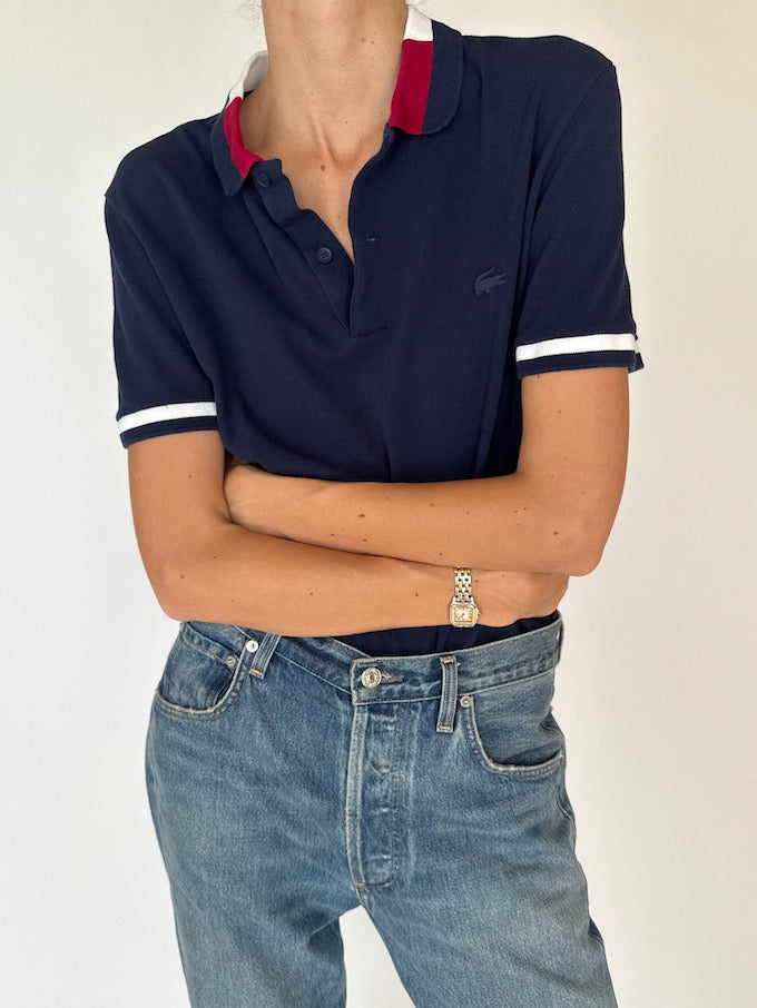 Vintage Lacoste Short-Sleeve Polo Shirt Navy Blue 5925