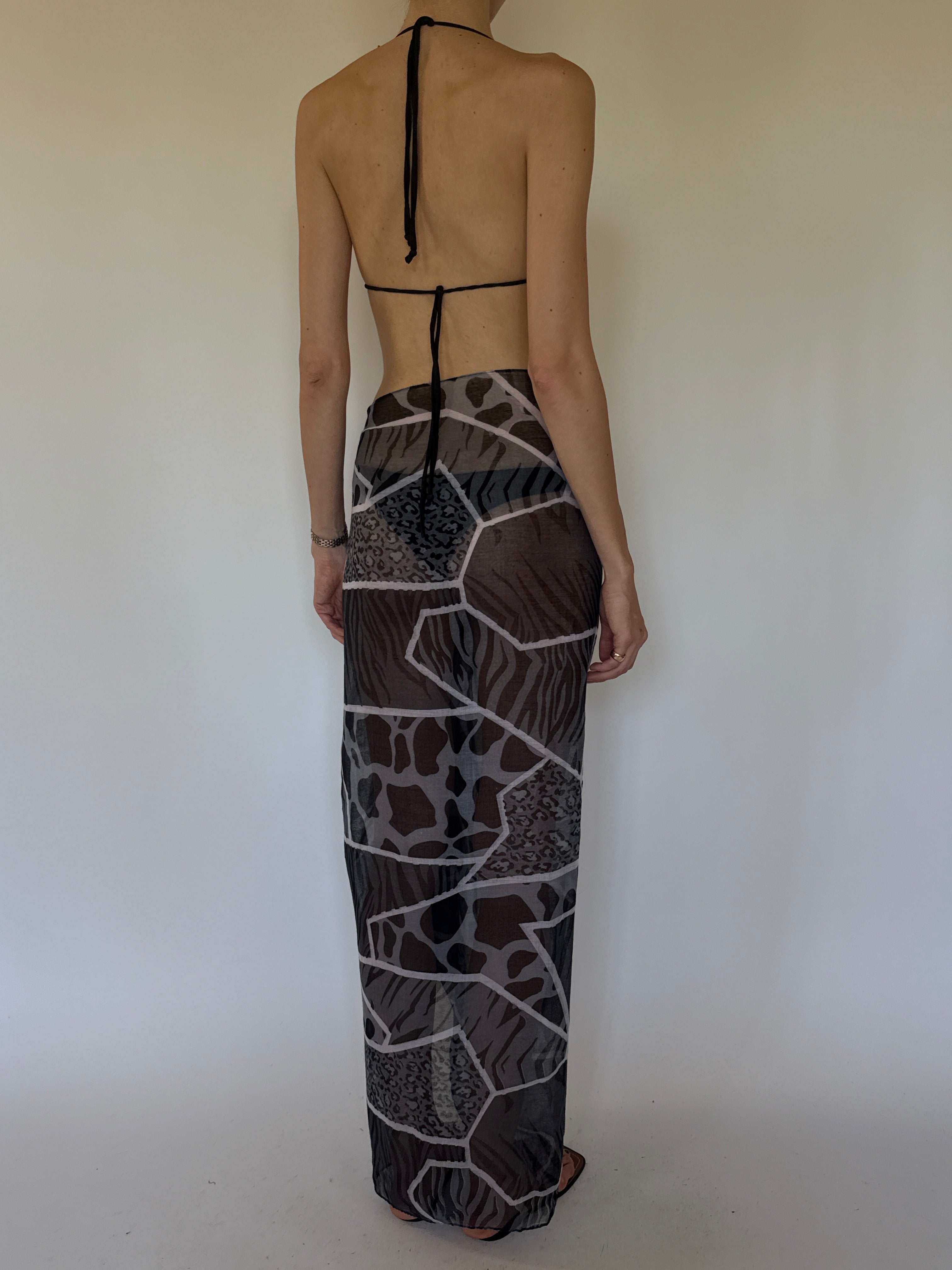 Vintage animal print sarong back view