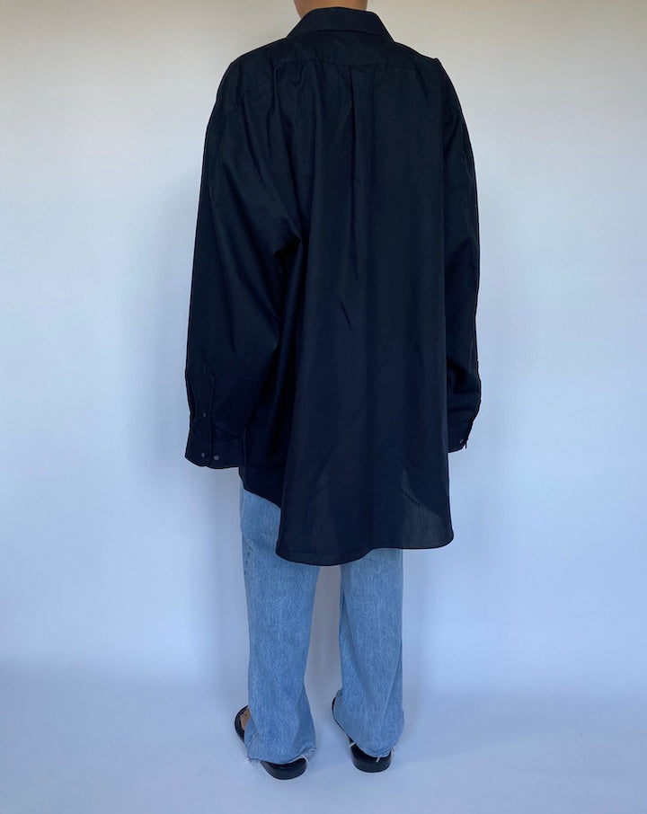 VINTAGE BLACK BUTTON DOWN LONG SLEEVE SHIRT 3060