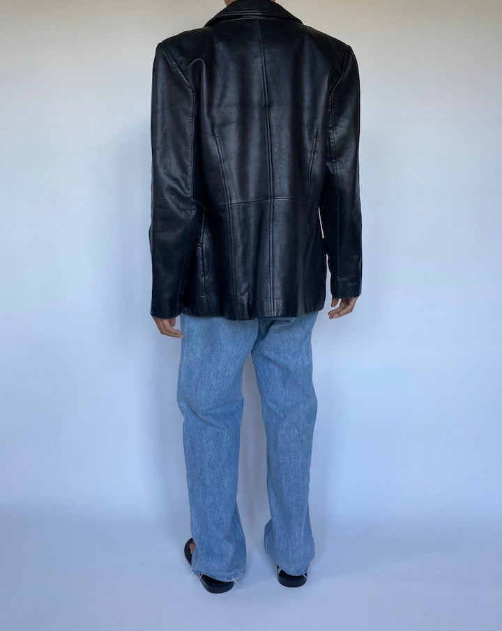 VINTAGE BLACK LEATHER JACKET 3061