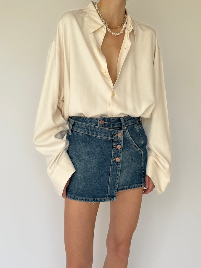 Vintage oversized silk blend shirt 6118