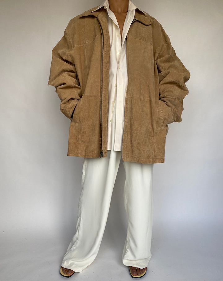 VINTAGE OVERSIZED SUEDE LEATHER JACKET 424