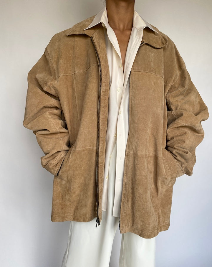 VINTAGE OVERSIZED SUEDE LEATHER JACKET 424