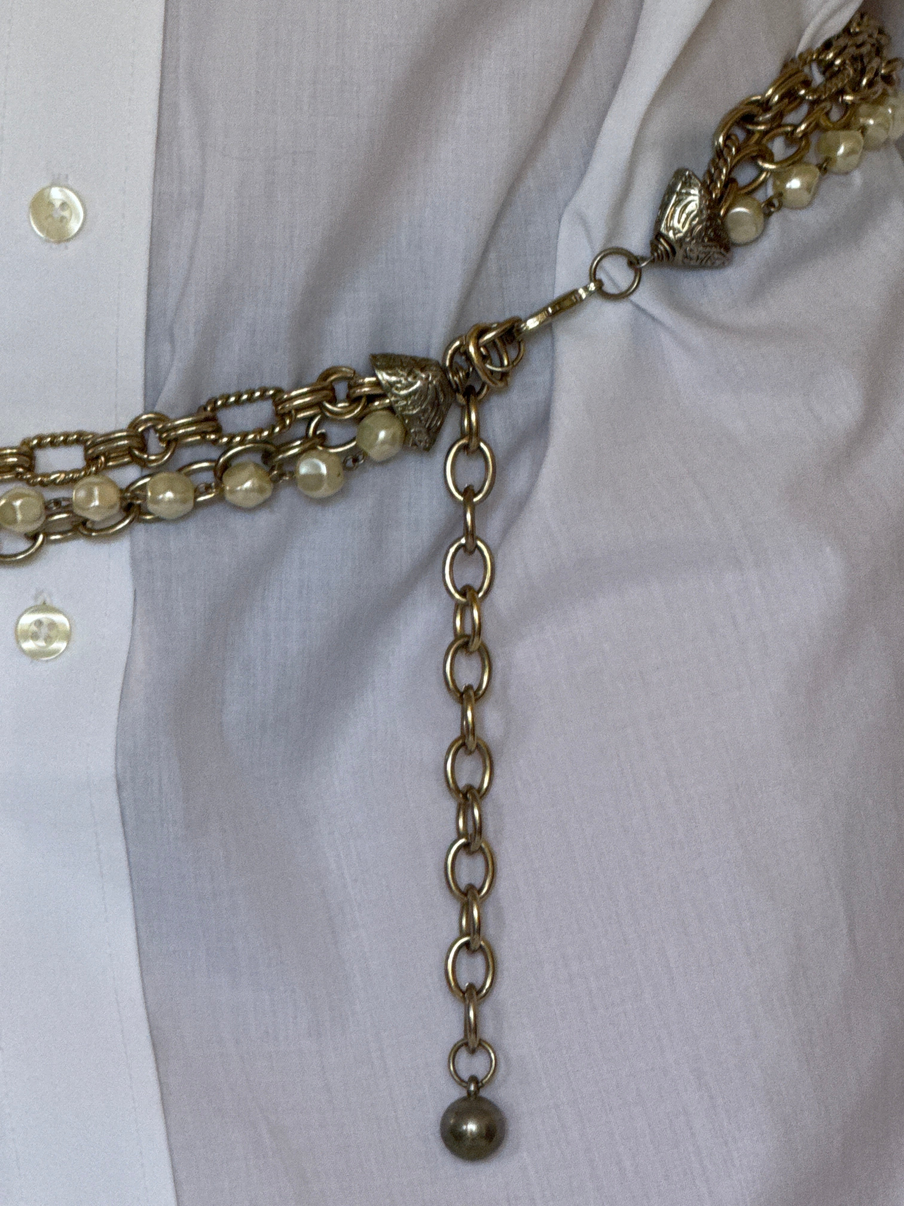 Vintage statement chain belt styled view