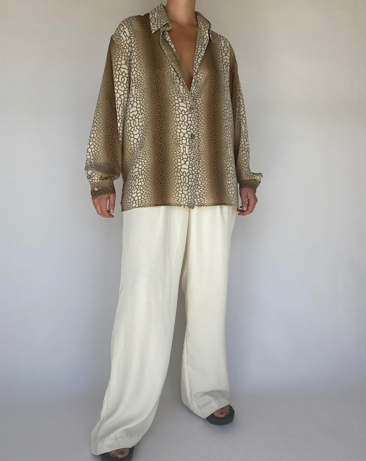 VINTAGE OVERSIZED ANIMAL PRINTED BLOUSE 1120