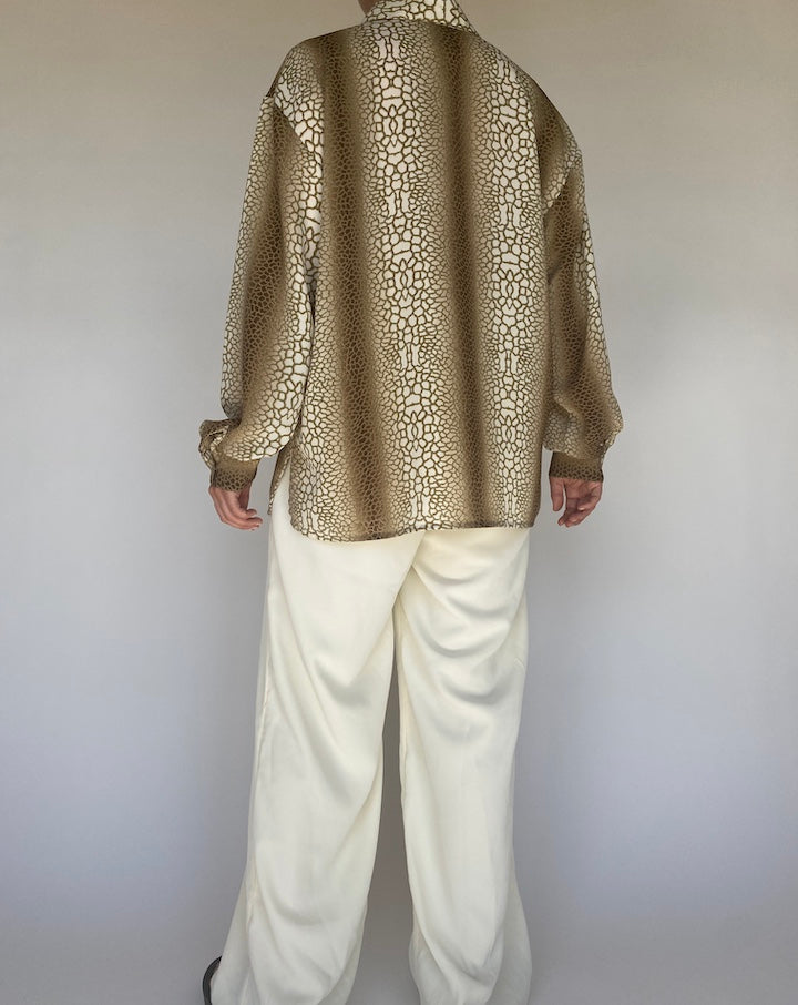 VINTAGE OVERSIZED ANIMAL PRINTED BLOUSE 1120