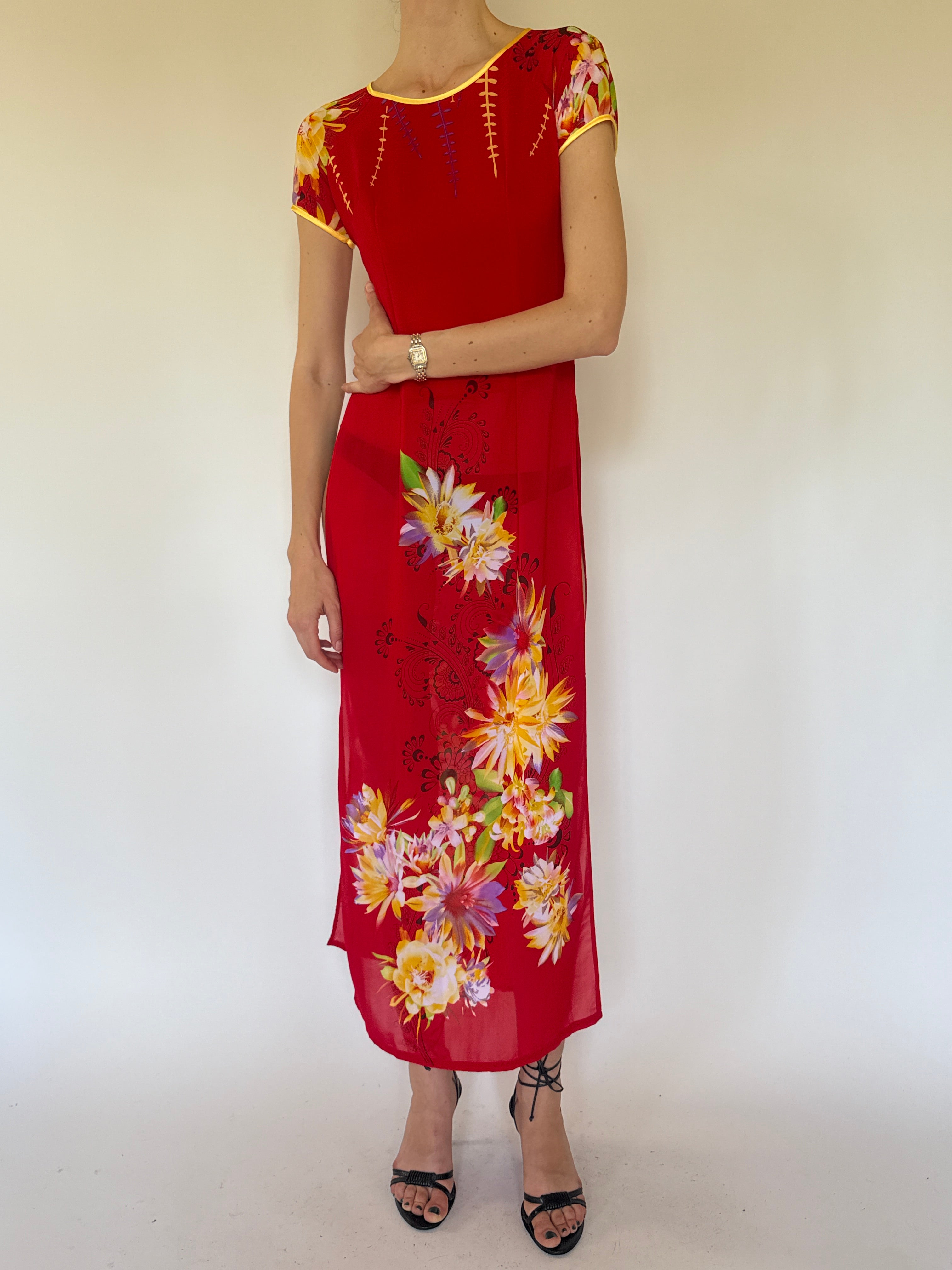 Vintage chinese-inspired red dress
