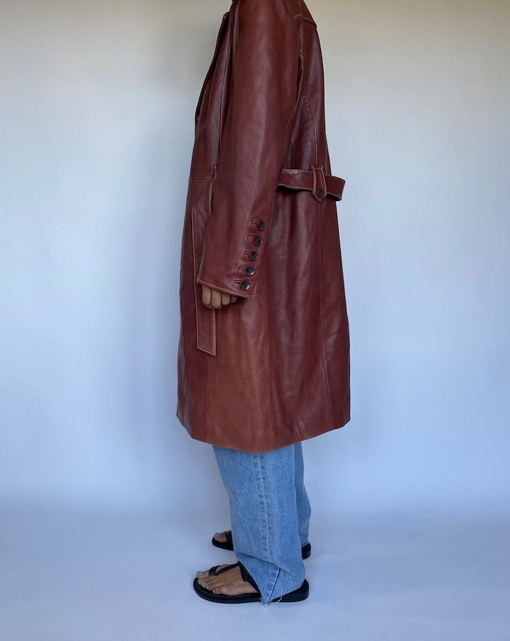 VINTAGE LEATHER TRENCH 3066