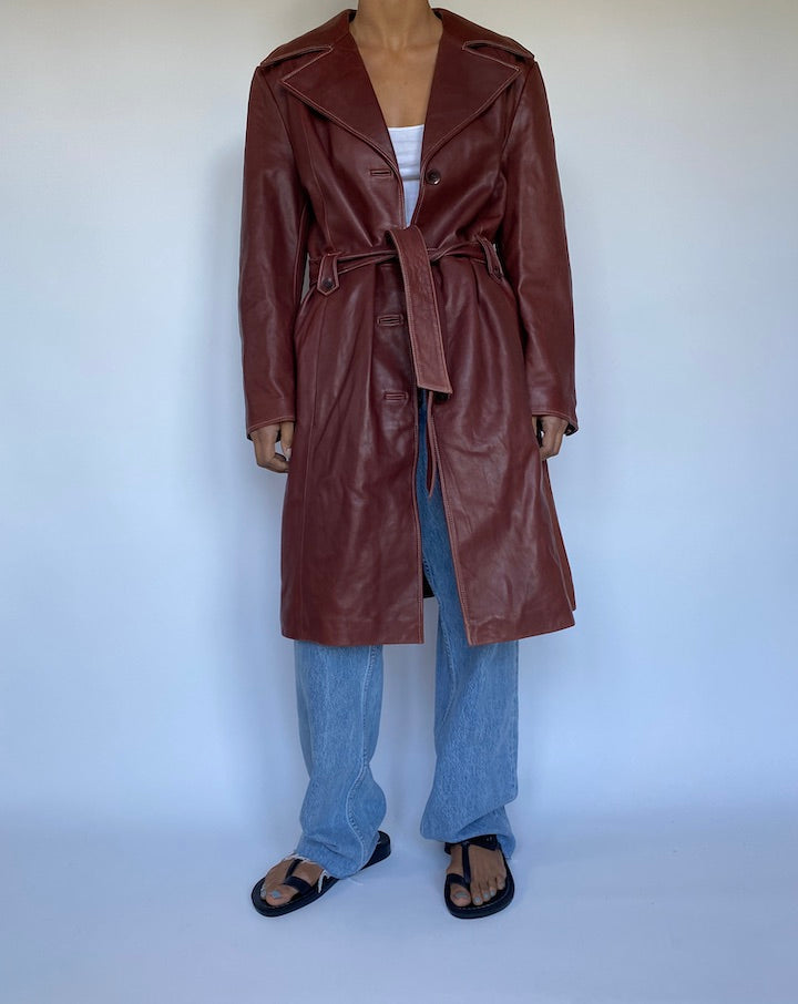 VINTAGE LEATHER TRENCH 3066