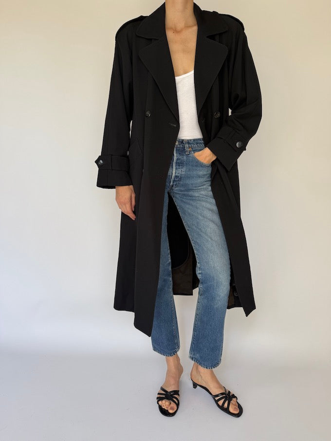 Vintage Trench Coat Black 6084