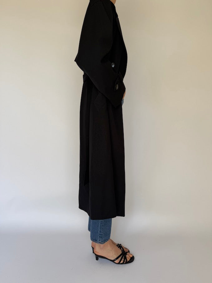 Vintage Trench Coat Black 6084