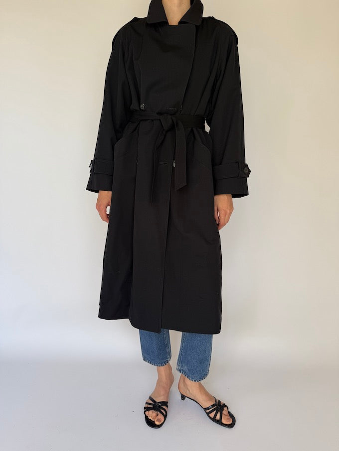 Vintage Trench Coat Black 6084
