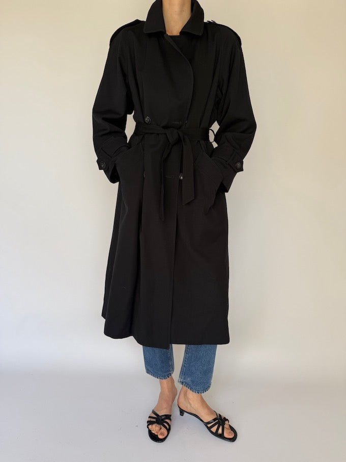 Vintage Trench Coat Black 6084