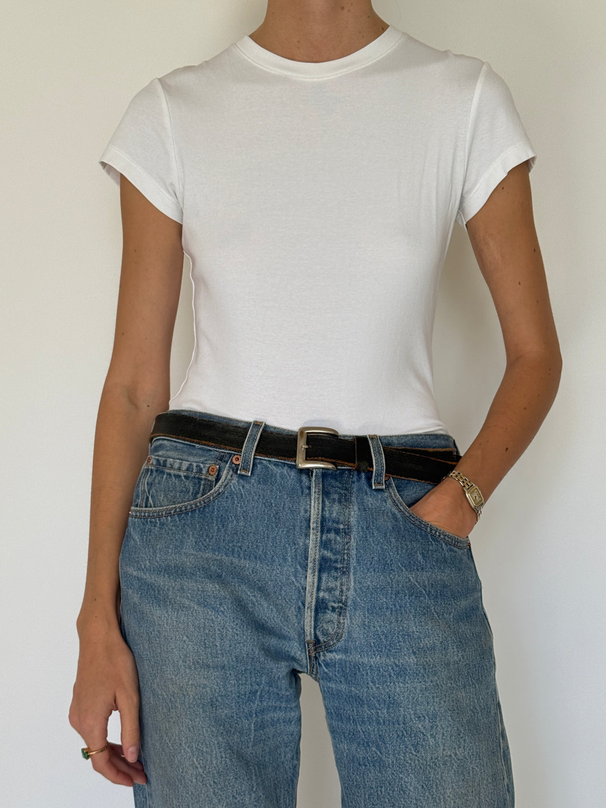 Vintage Western-Inspired Leather Belt 8483