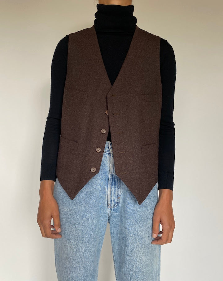 VINTAGE BROWN VEST 1766