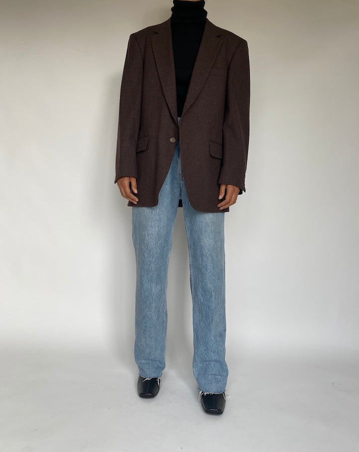 VINTAGE BROWN SINGLE BREASTED BLAZER 1767