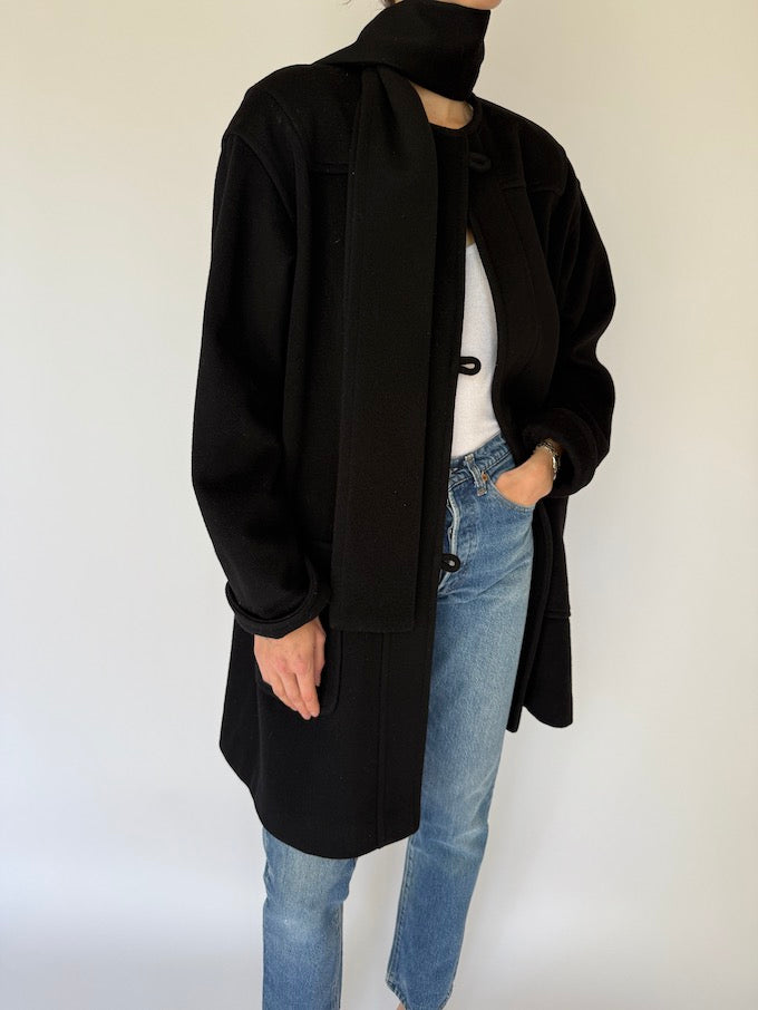 Vintage Wool Coat Black 6079