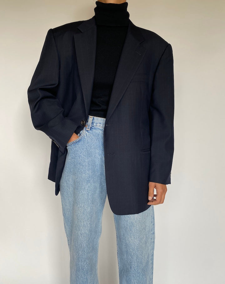 VINTAGE NAVY SINGLE BREASTED BLAZER 1768