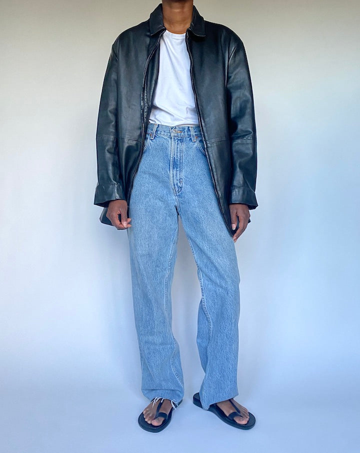 VINTAGE BLACK LEATHER JACKET 3492